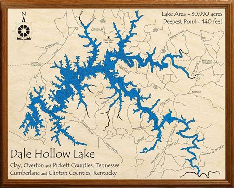 Map of Dale Hollow Lake